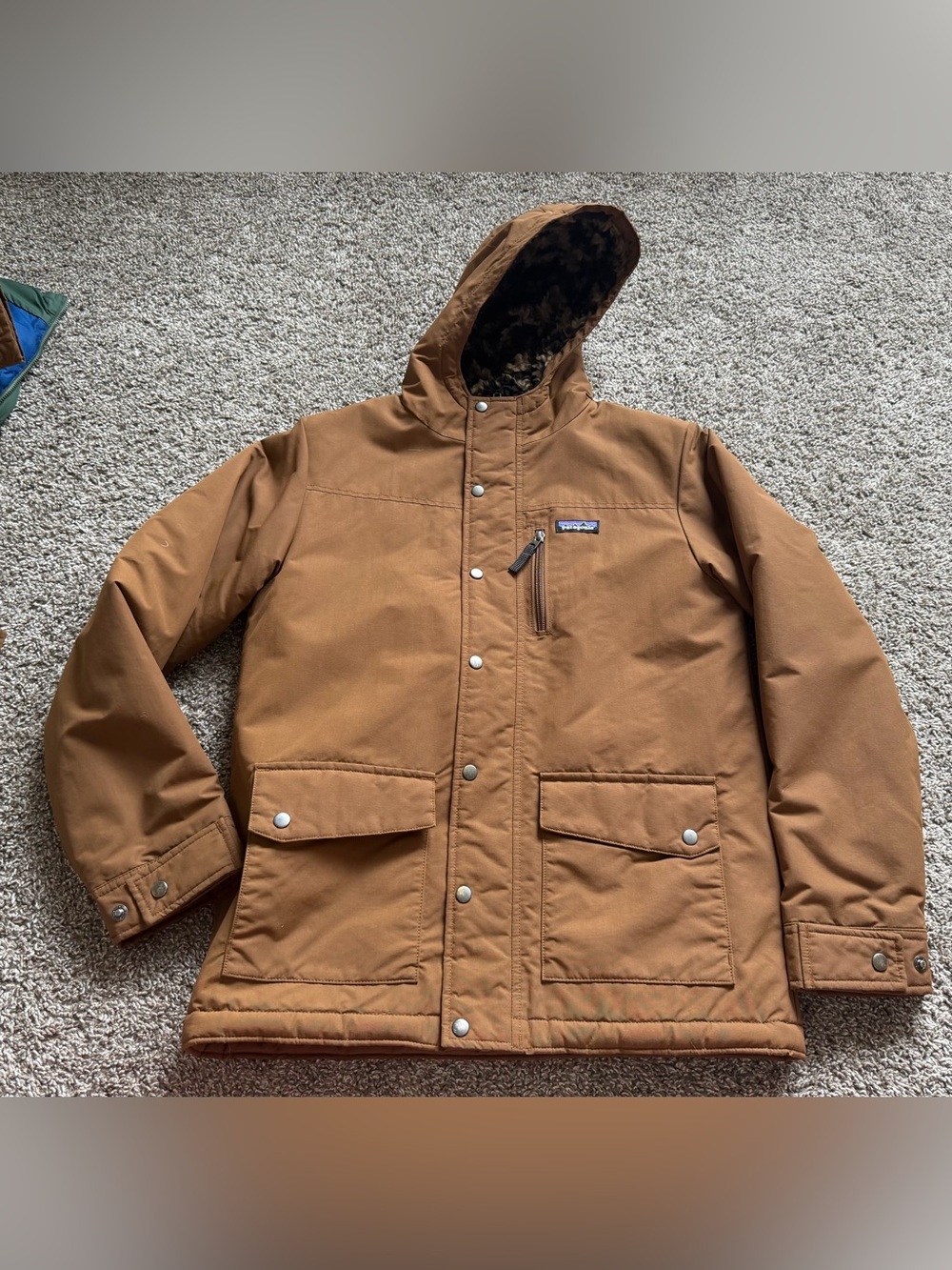 patagonia kids puffer coat camo retro fleece XL heavy weight sweater jacket